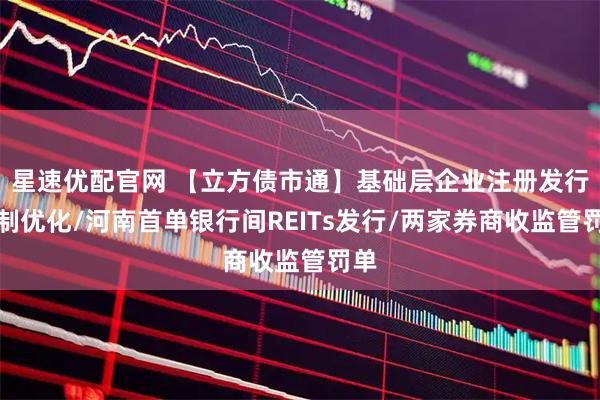 星速优配官网 【立方债市通】基础层企业注册发行机制优化/河南首单银行间REITs发行/两家券商收监管罚单