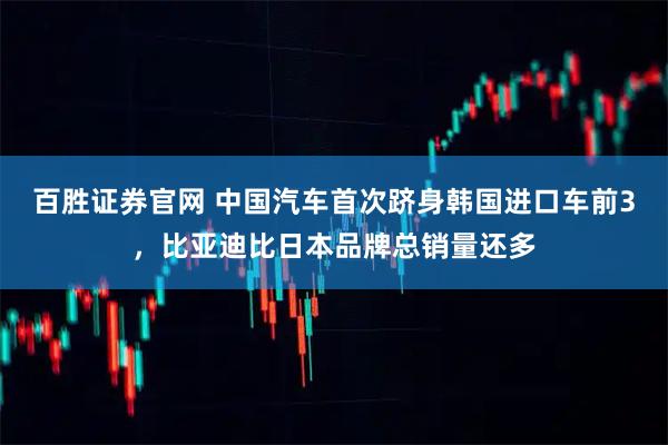 百胜证券官网 中国汽车首次跻身韩国进口车前3，比亚迪比日本品牌总销量还多